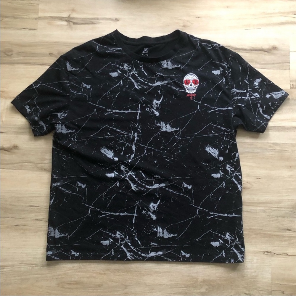 Black and White Marble Skull T-Shirt